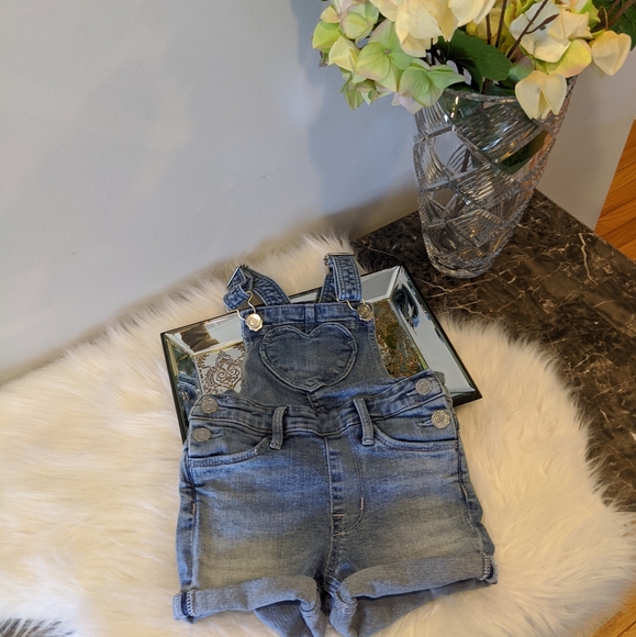 H&M Girls Heart Pocket Overalls 3 - 4  Years - Picture 4 of 4